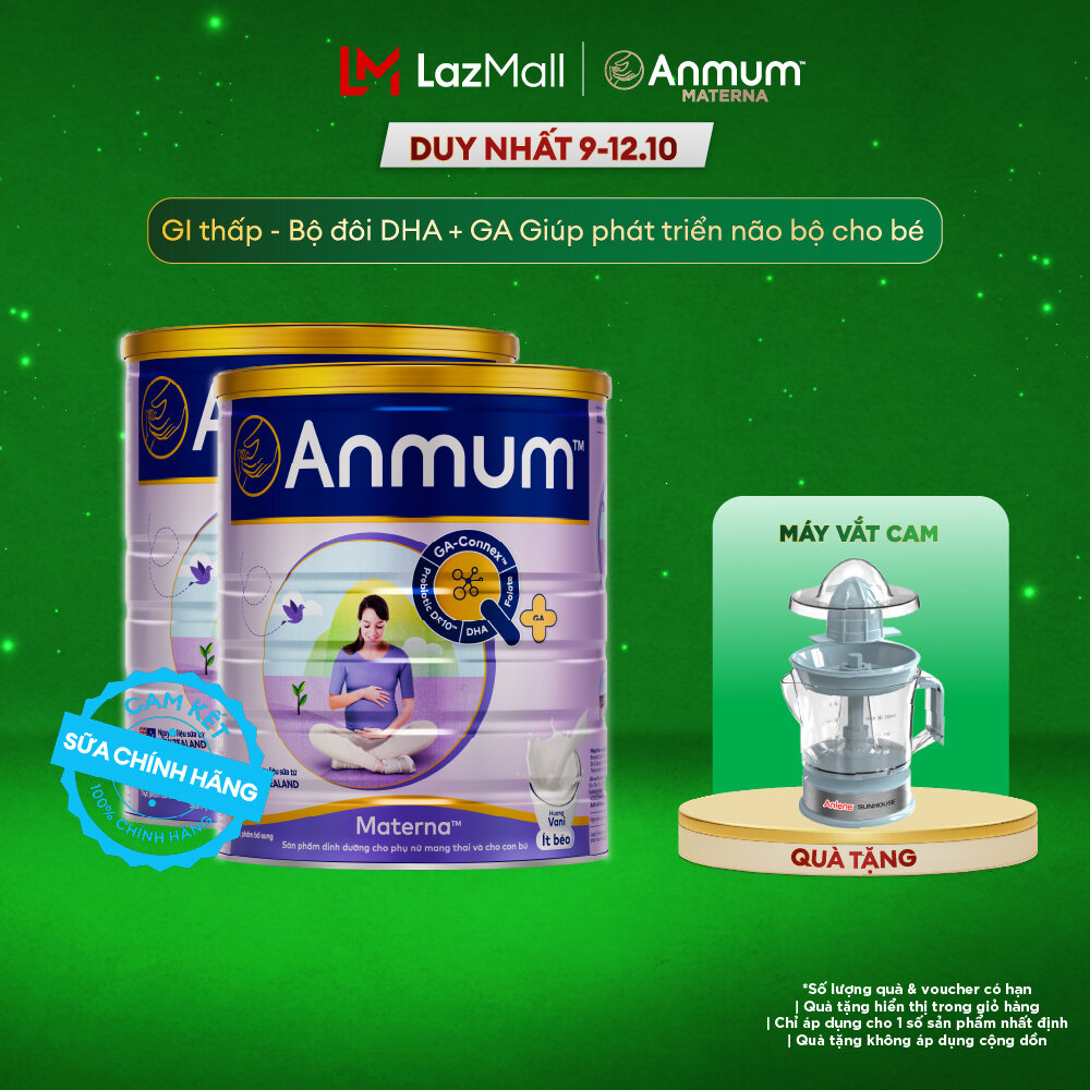 [Voucher giảm đến 16%][FREESHIP 0Đ TOÀN QUỐC] Combo 2 Sữa Bột Dành Cho Mẹ Bầu Anmum Materna Hương Vani 800G