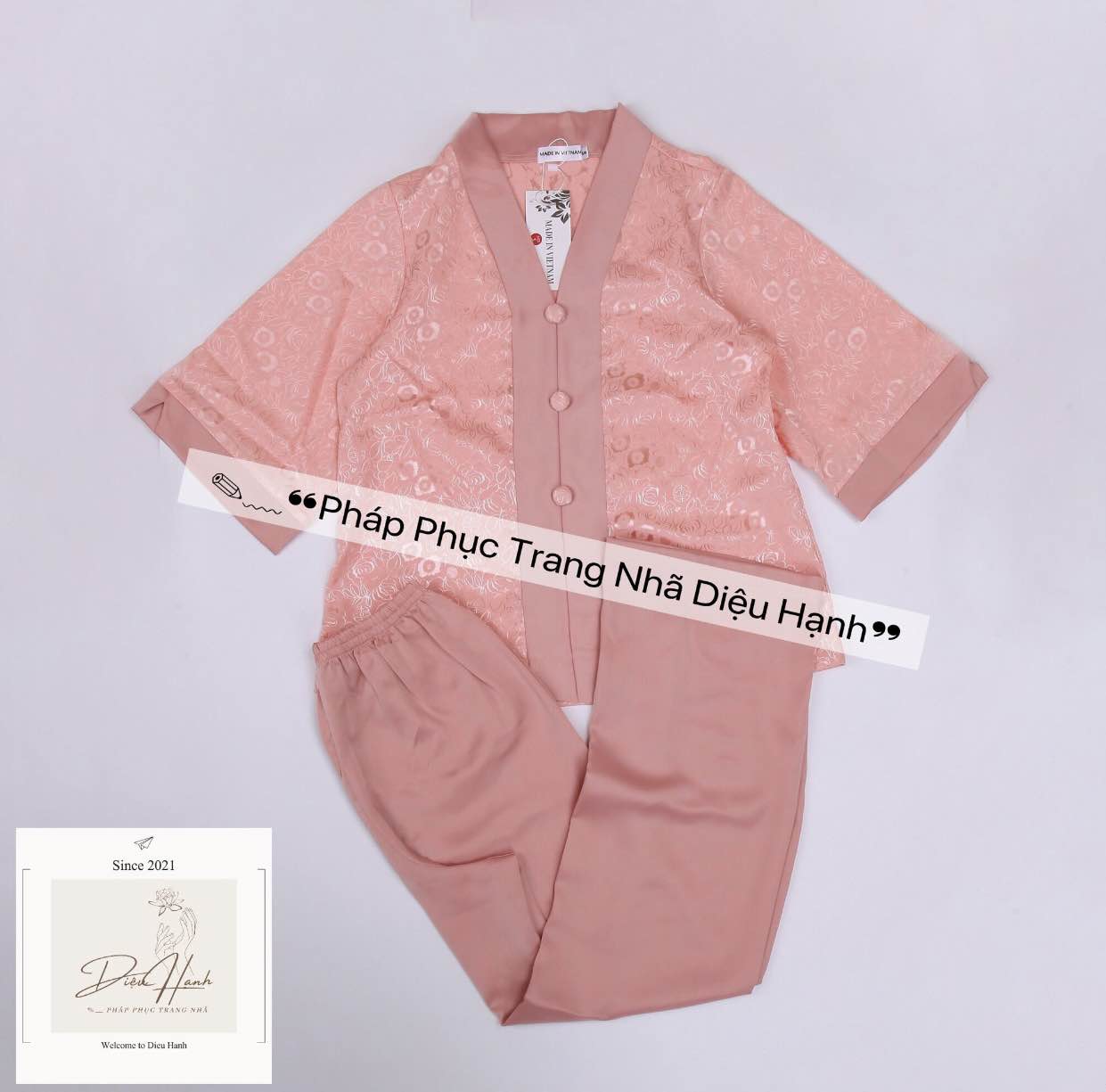 Set lam/Pháp phục đi chùa trang nhã lụa mịn cao cấp
