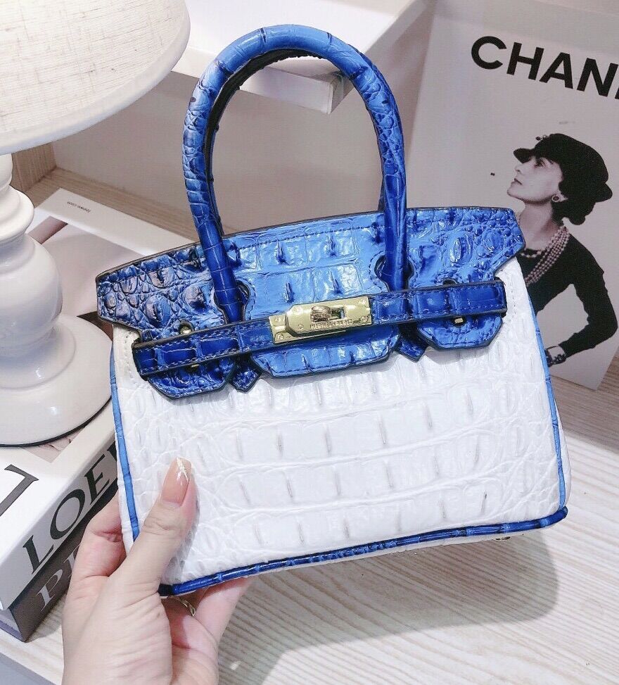 Túi HM da cá sấu bạch tạng (không phụ kiện) sz 25