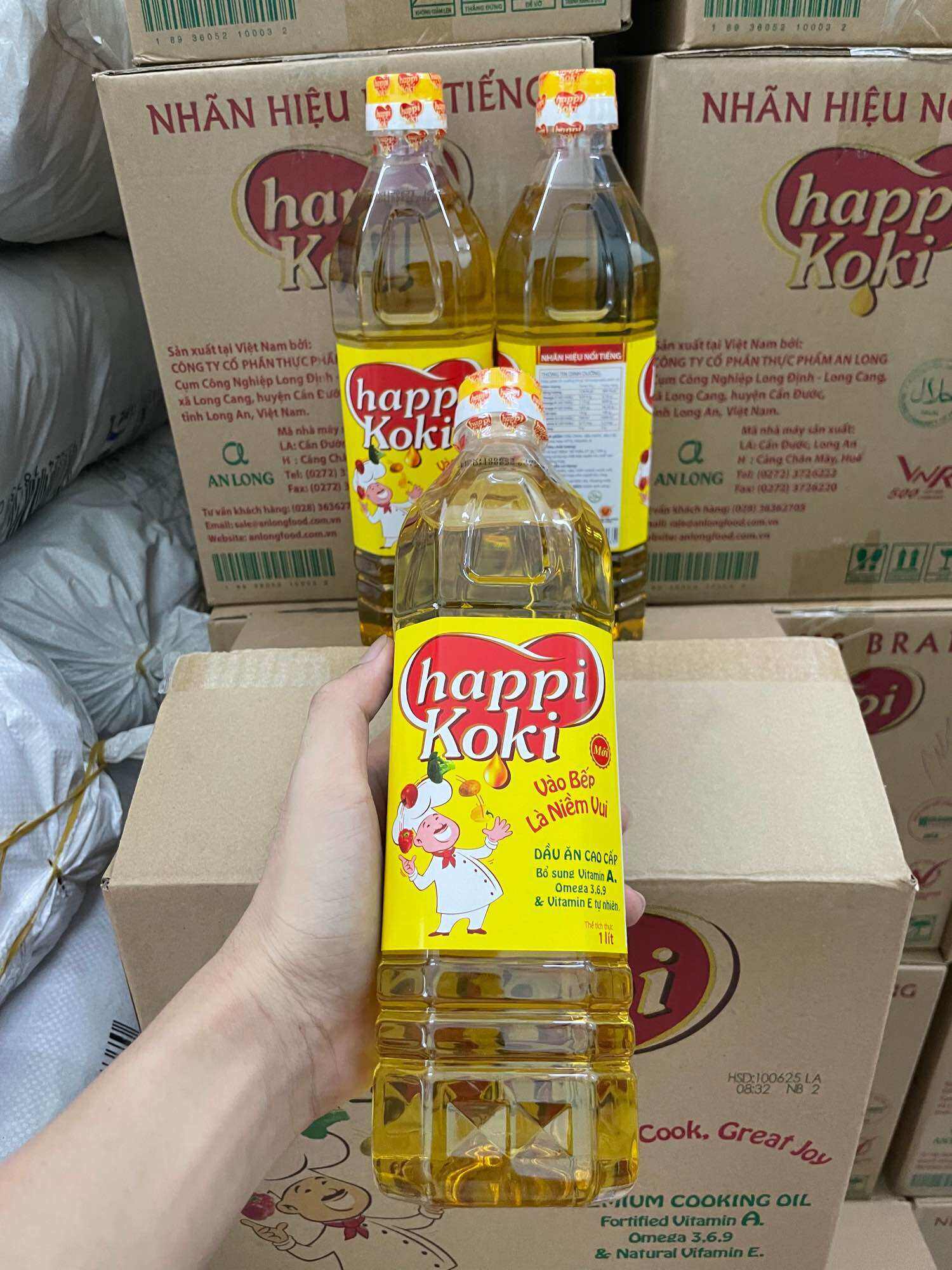 Sỉ thùng _ thùng 12 chai dầu ăn cao cấp happi koki 1 lít
