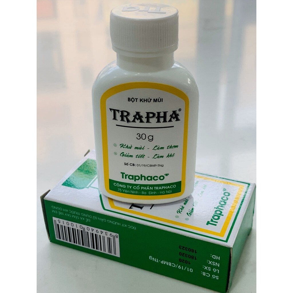 Combo 5 HỘP Bột khử mùi Trapha 30g