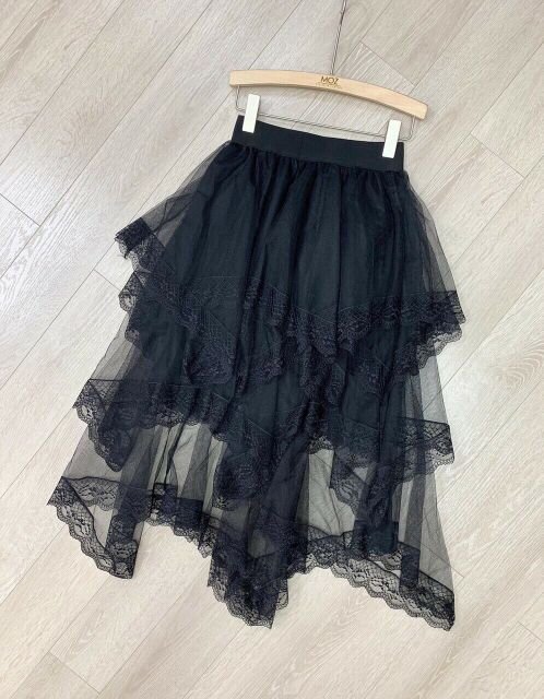🎀 chân váy lưới tầng viền ren lưng thun