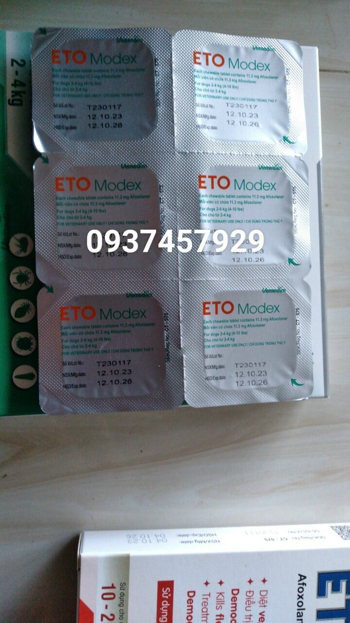 thuốc trị ve chó, bọ chét, viêm da, ký sinh trùng ( 1 viên lẻ )