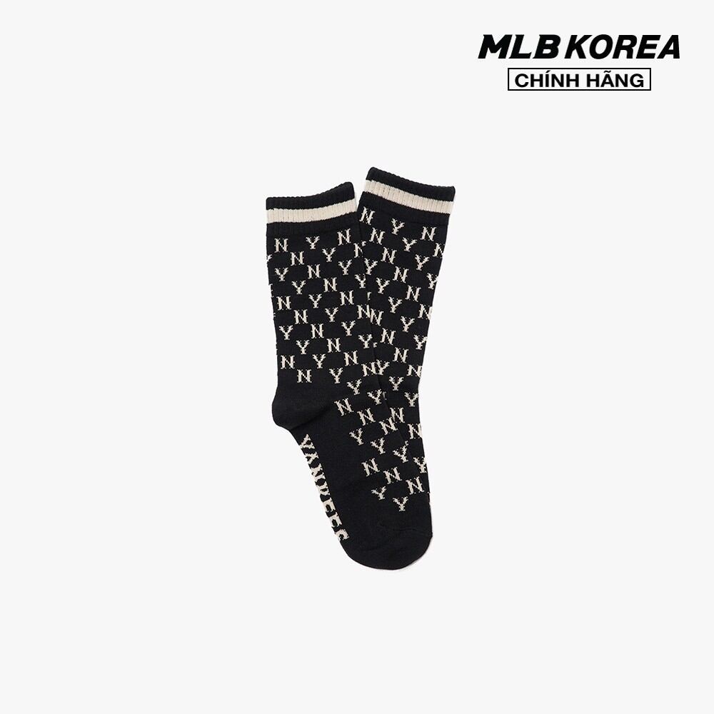 Mlb - vớ cổ cao monogram stripe 3asol0416-50bks