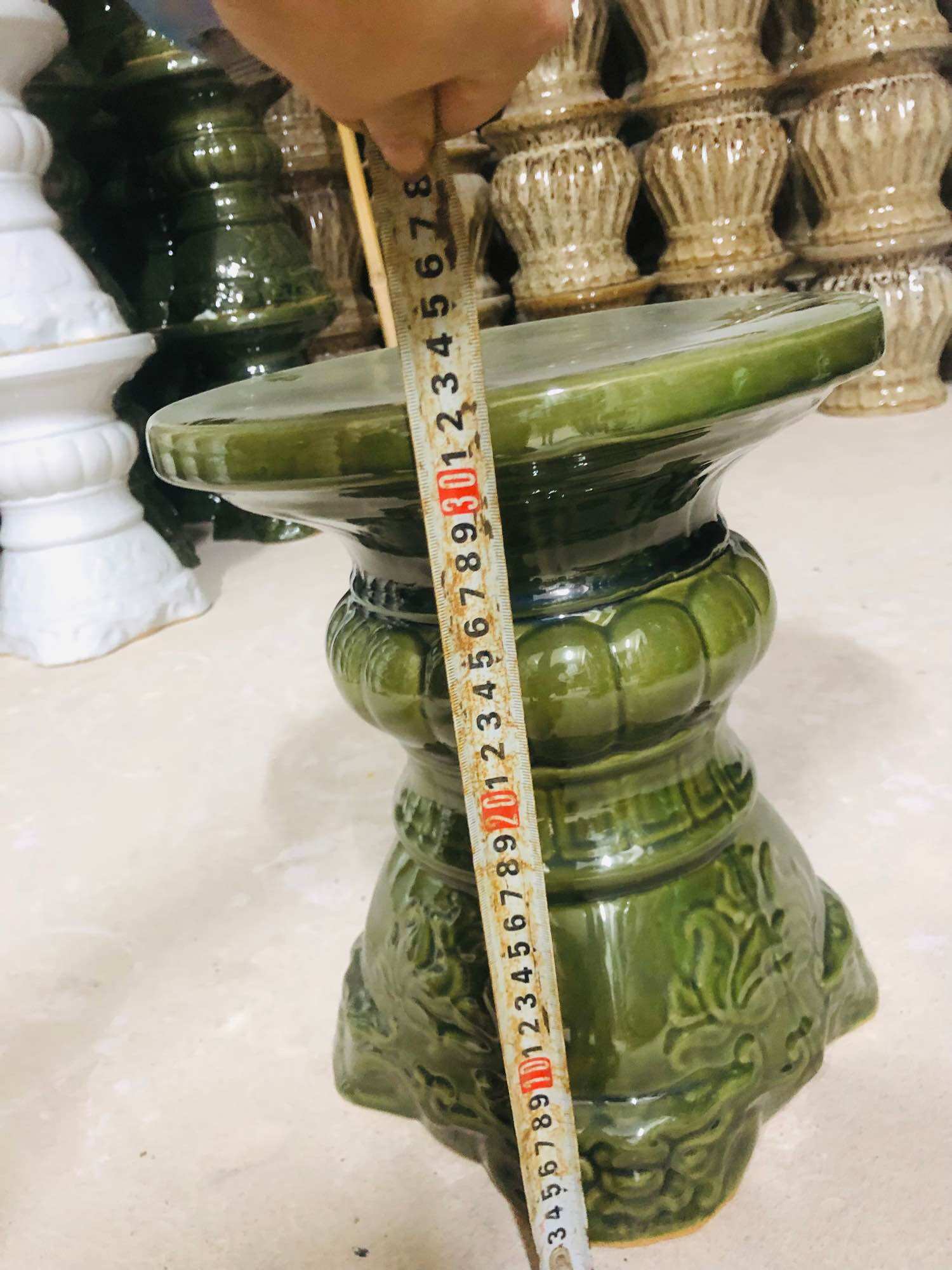 Đôn sứ kê chậu cây ( gốm sứ bát tràng)