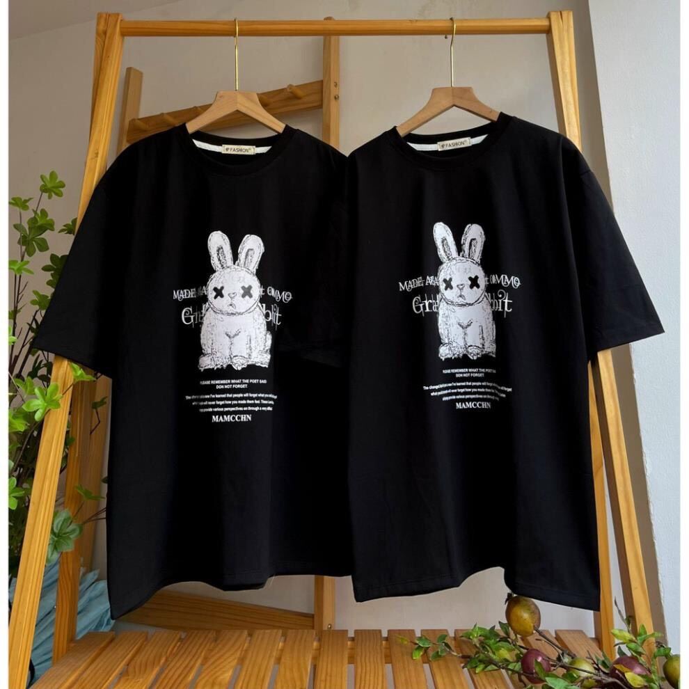 Áo unisex nam nữ hình thỏ fresize dưới 65kg