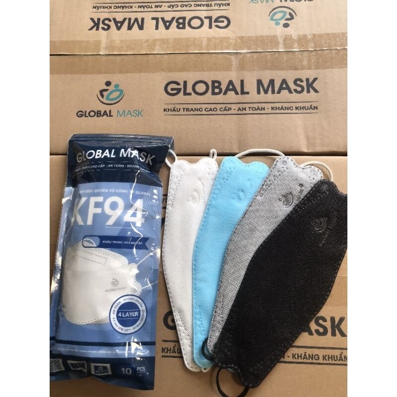 [ Thùng30 gói 300 cái] Khẩu trang y tế Global mask kf94 kháng khuẩn, an toàn , thoáng khí, phong cách hàn