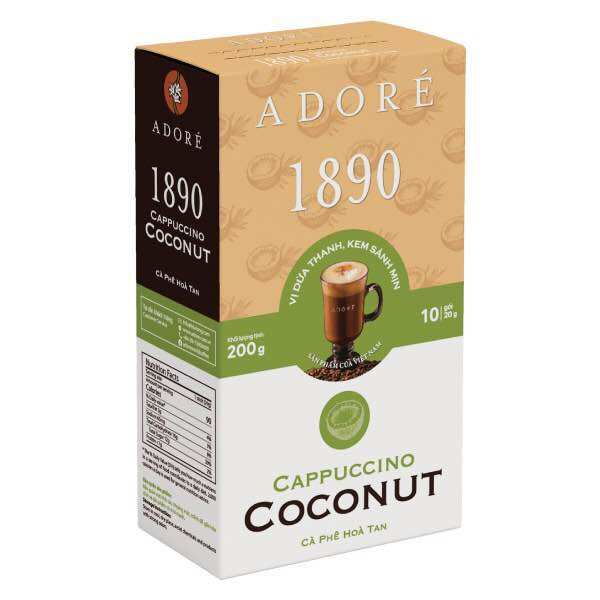 Cà phê hoà tan adore 1890 cappuccino coconut