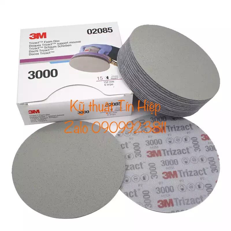 Giấy nhám đĩa đánh bóng siêu mịn 3m trizact foam disc p3000 1 tờ - ảnh sản phẩm 6