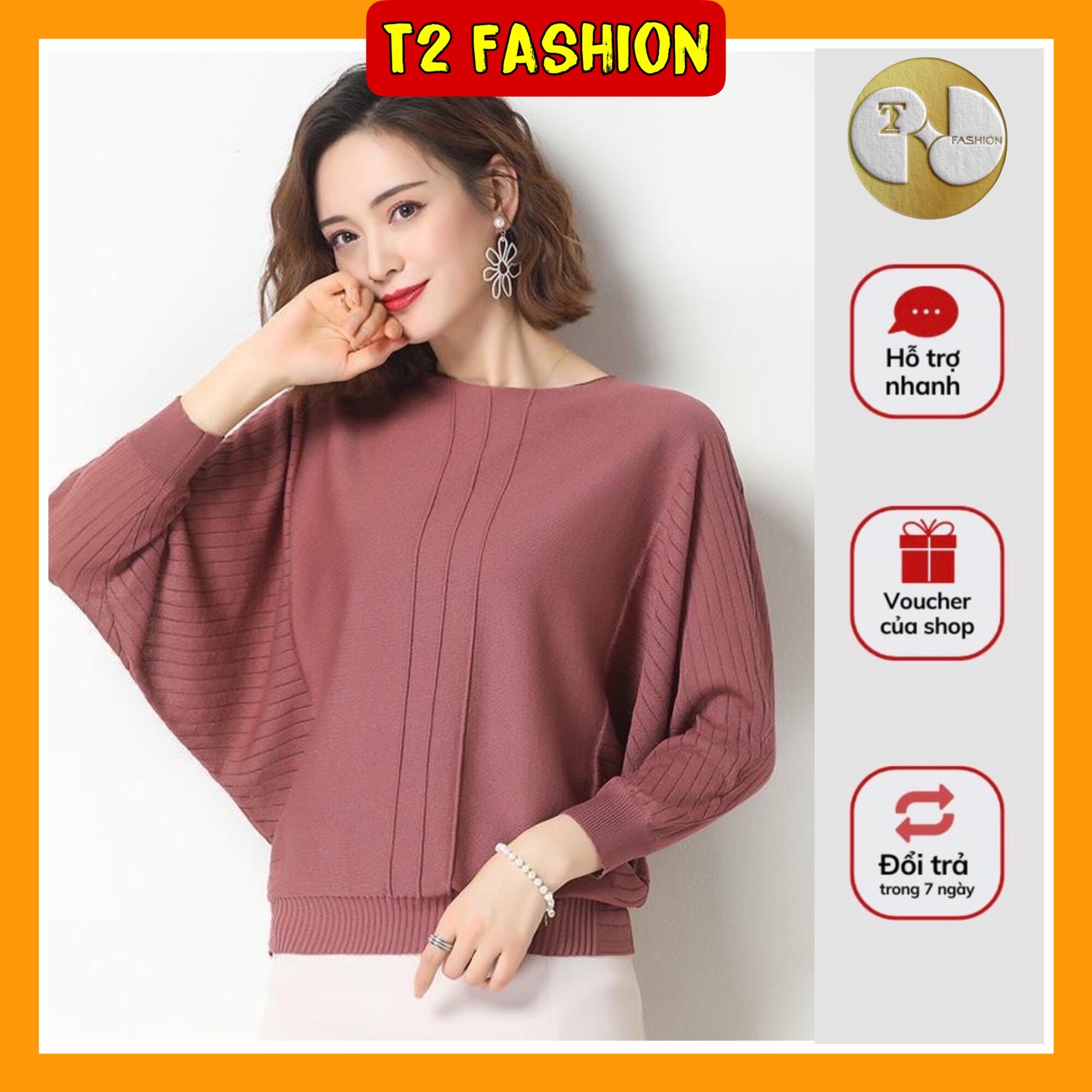 Áo len cánh dơi thiết kế ly ngực nữ tính