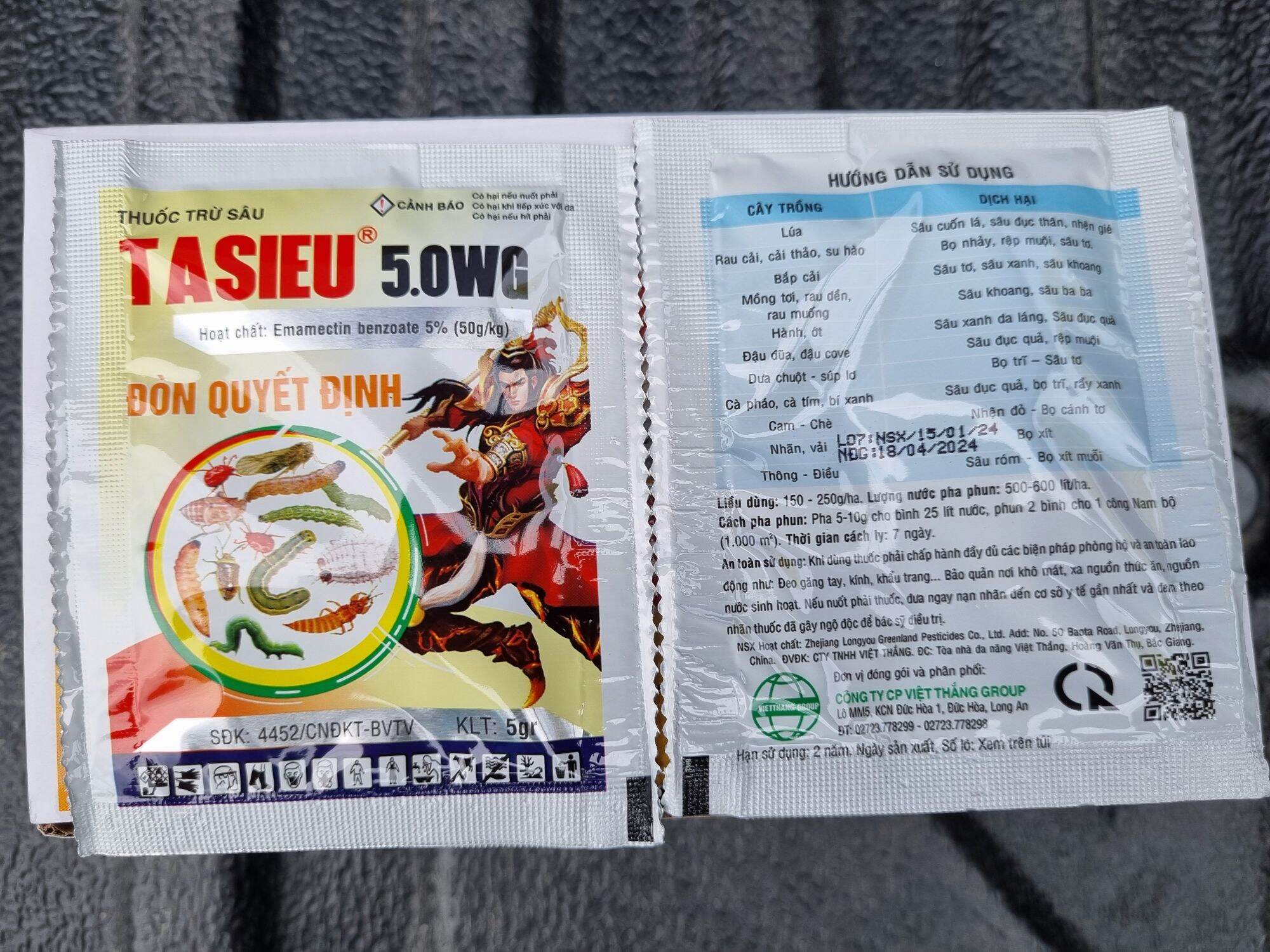 Set 10 gói tặng kèm 1 gói thuốc trừ sâu sinh học tasieu 50wg gói 5gram