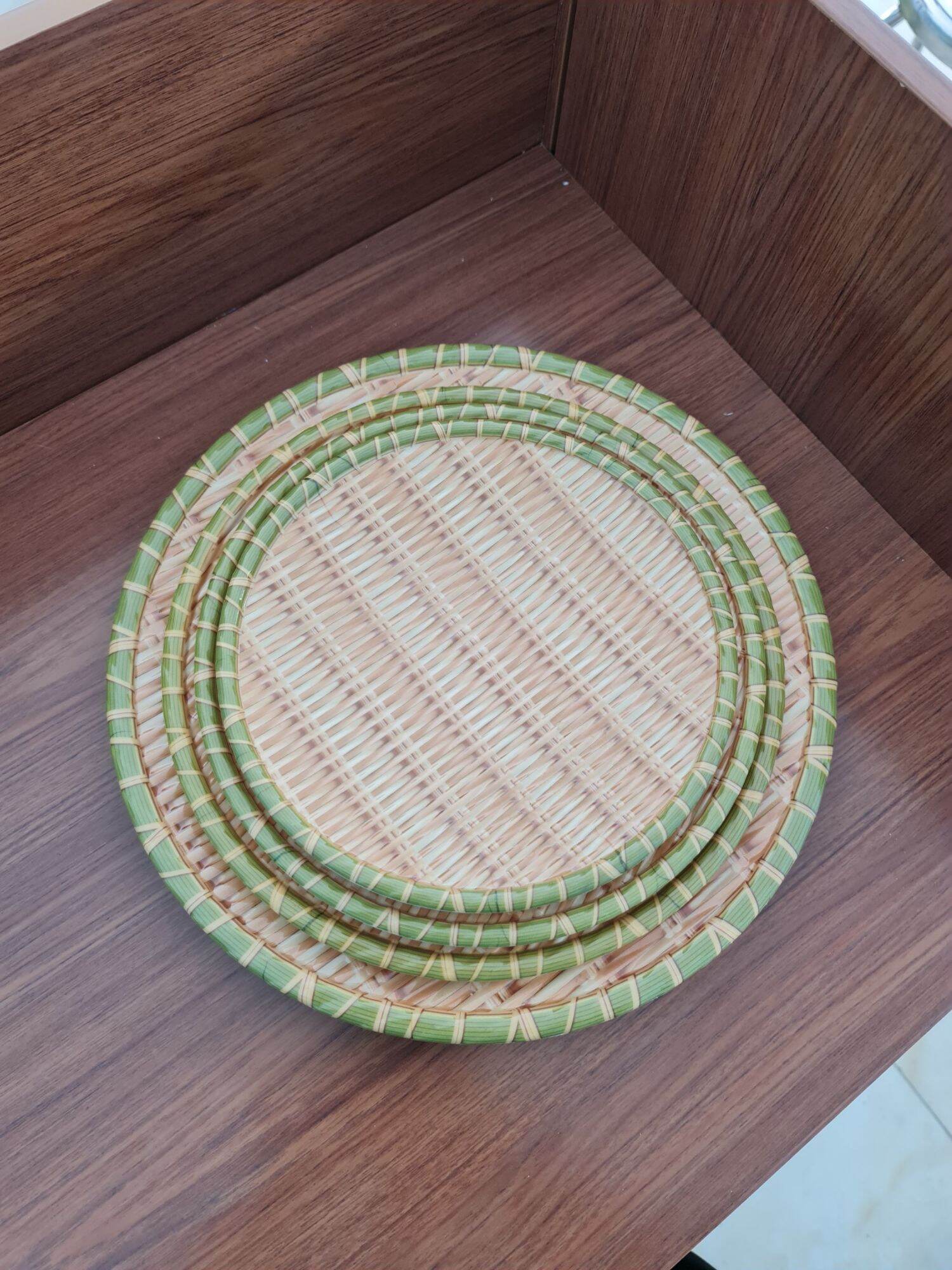 Đĩa Phíp Nhựa Giả Mây Tre Đan (Hàng Dày, Ảnh Thật)
