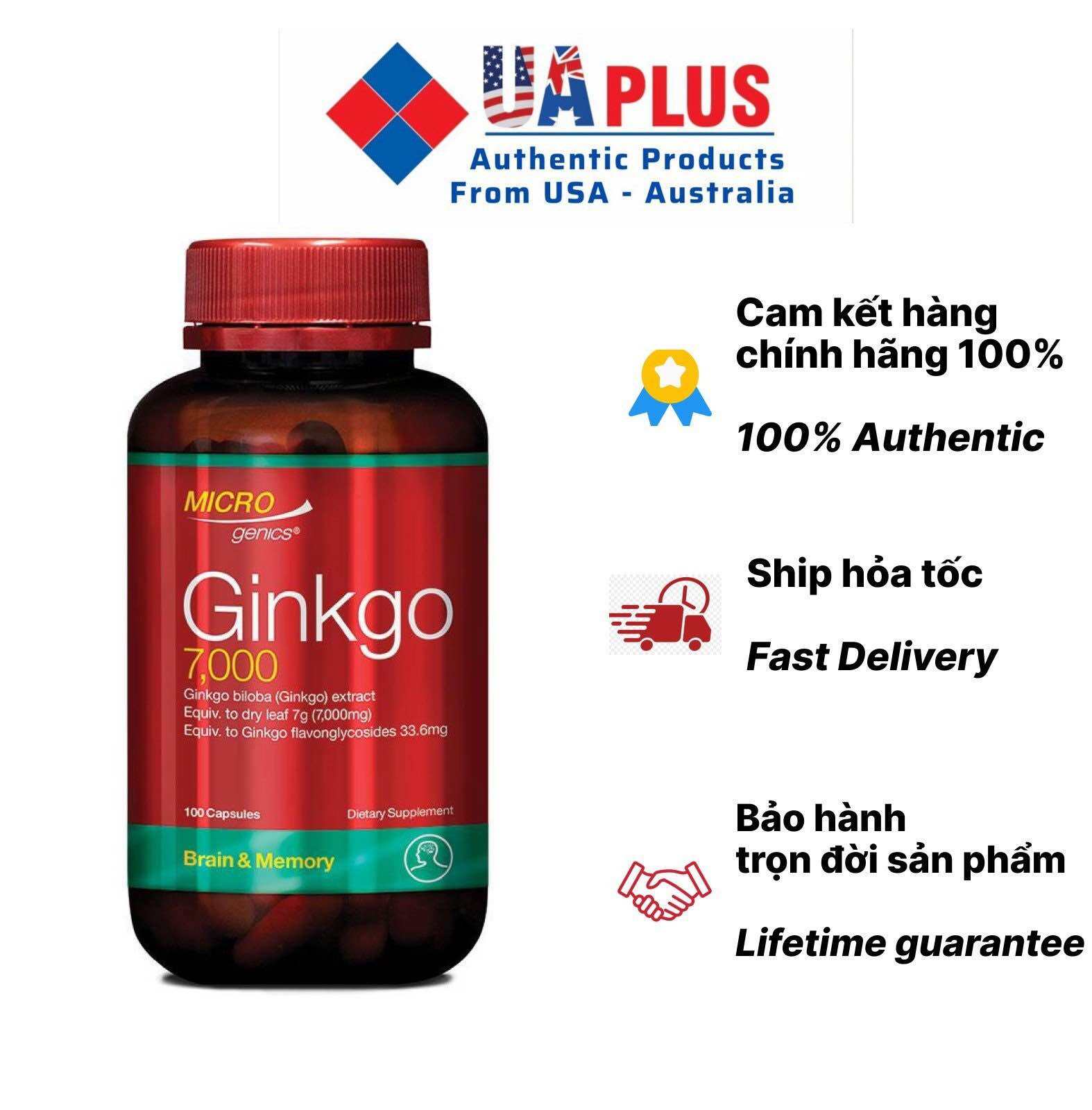 Viên uống bổ não Microgenics Ginkgo 7000 100 viên.