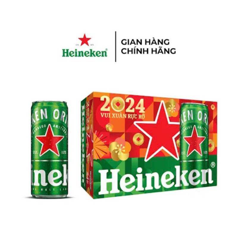 Hỏa Tốc - Thùng 24 Lon Bia Heineken Xanh Lon 330 Ml