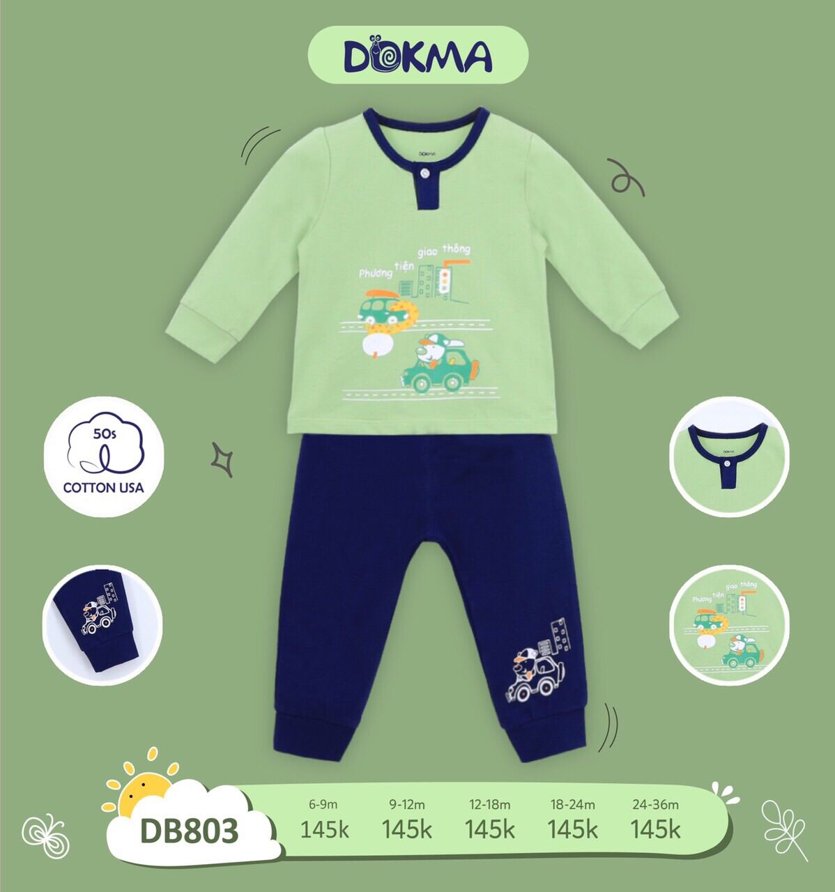 Bộ dài tay thu đông dokma
