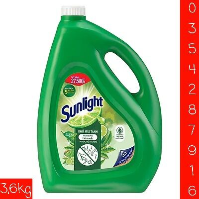 Nước rửa chén sunlight 3,6kg matcha trà nhật