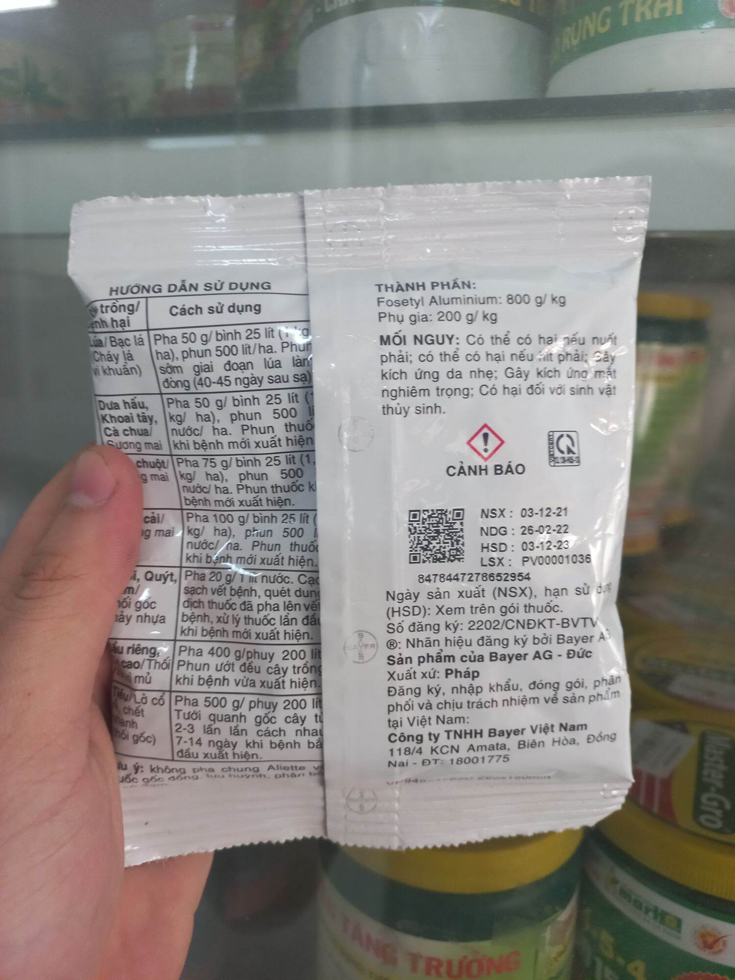 Thuốc trừ nấm cây trồng Aliette 800WP 100g