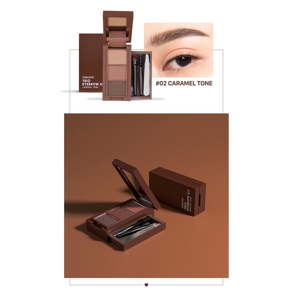 Phấn kẻ chân mày Cathy Dolll Trio Eyebrow Kit