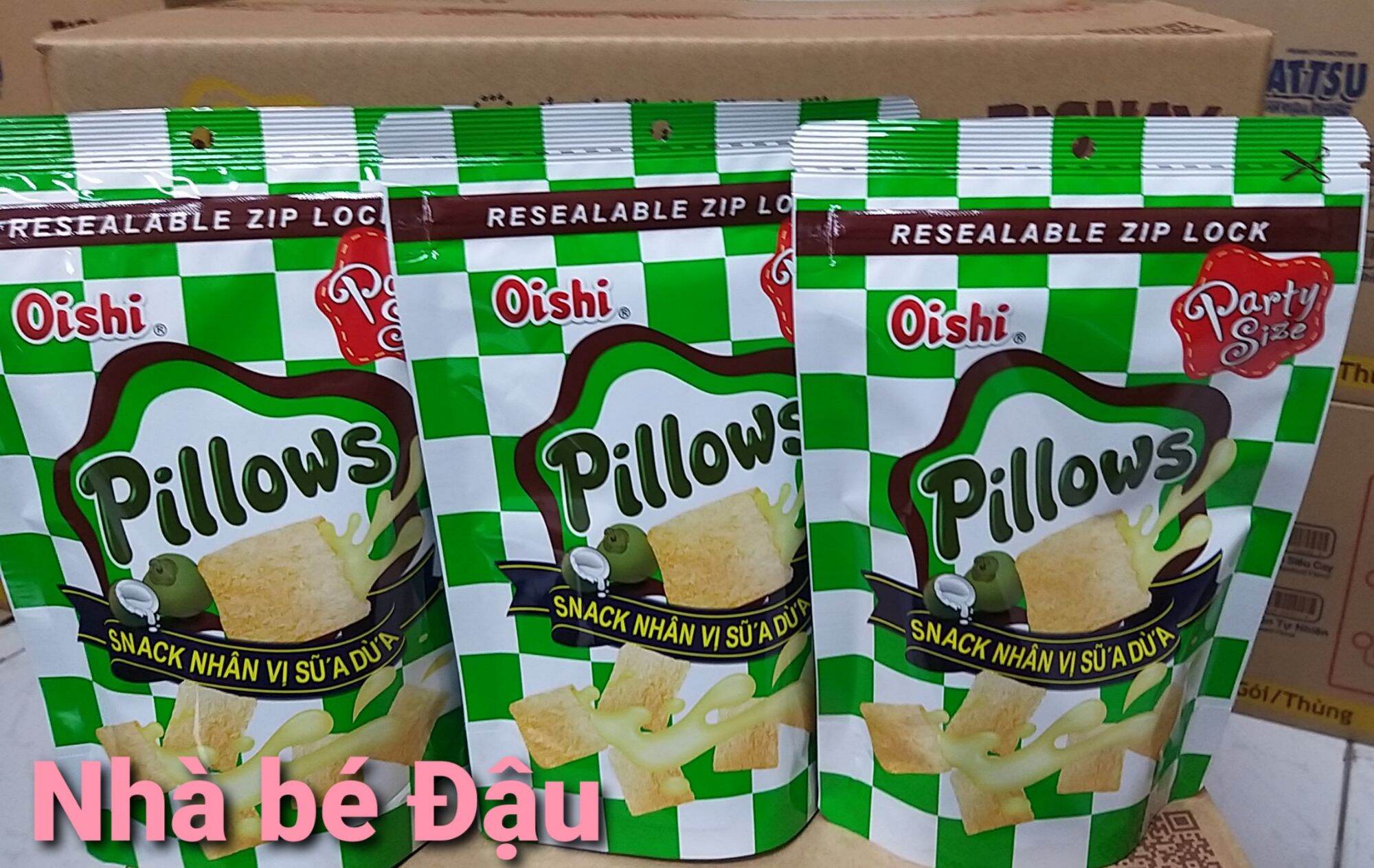 Combo 20 gói Snack Pillows Mix 3 vị Sữa dừa + Socola + Cookies và kem vani