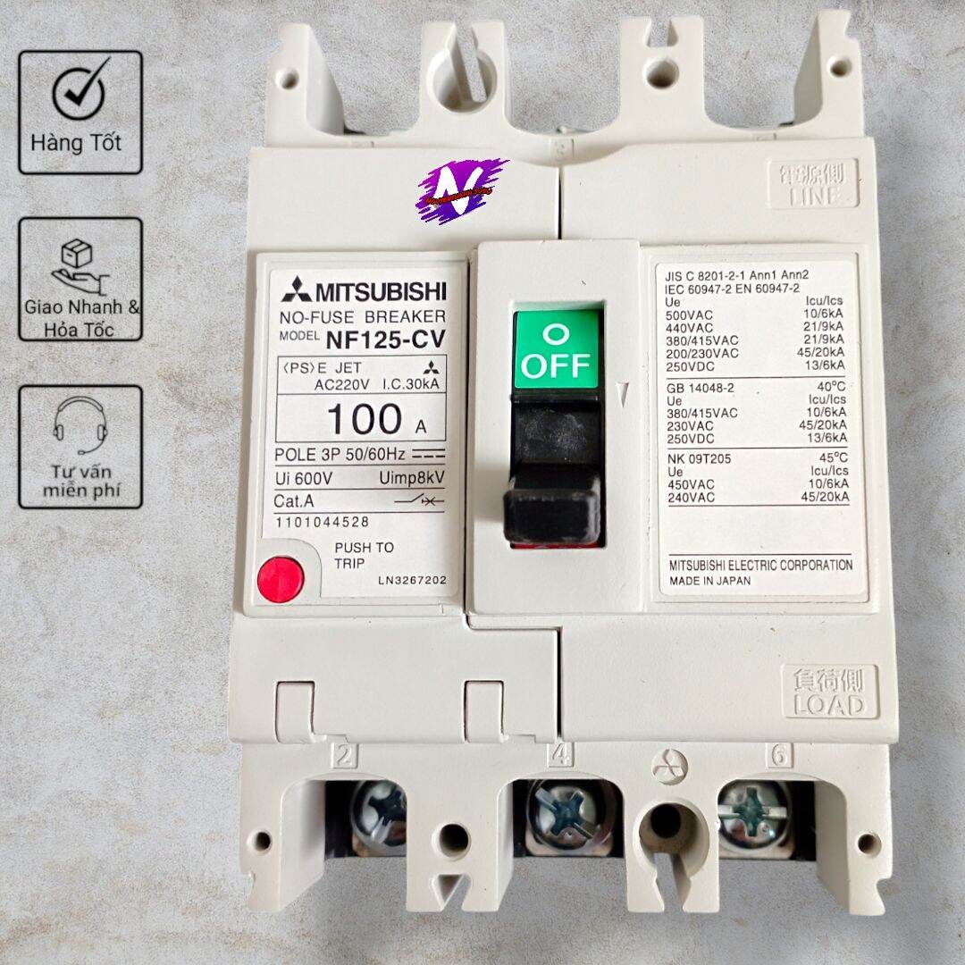 aptomat 3pha mitsubishi, mccb khối 3pha 100a,150a,175a,200a,250a