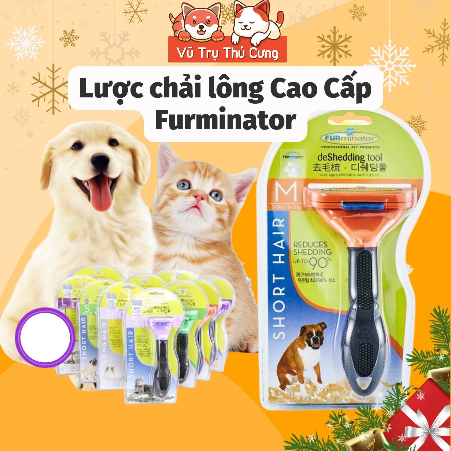 Lược chải lông rụng Chó mèo, lấy lông thừa siêu đỉnh Furminator