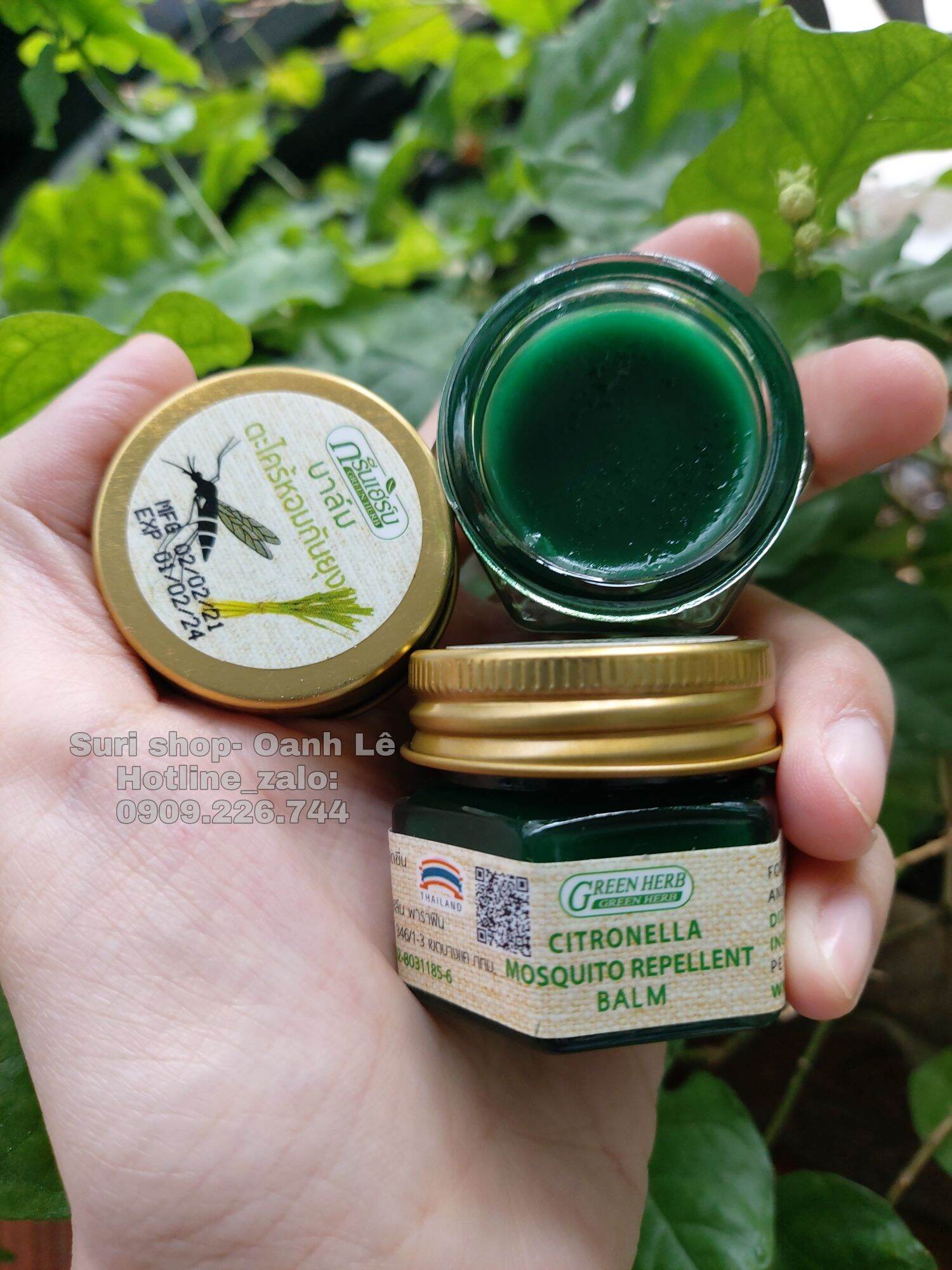 Combo 2 Hủ Cao Thoa Muỗi Đốt Green Herb Balm Thailand Chính Hãng