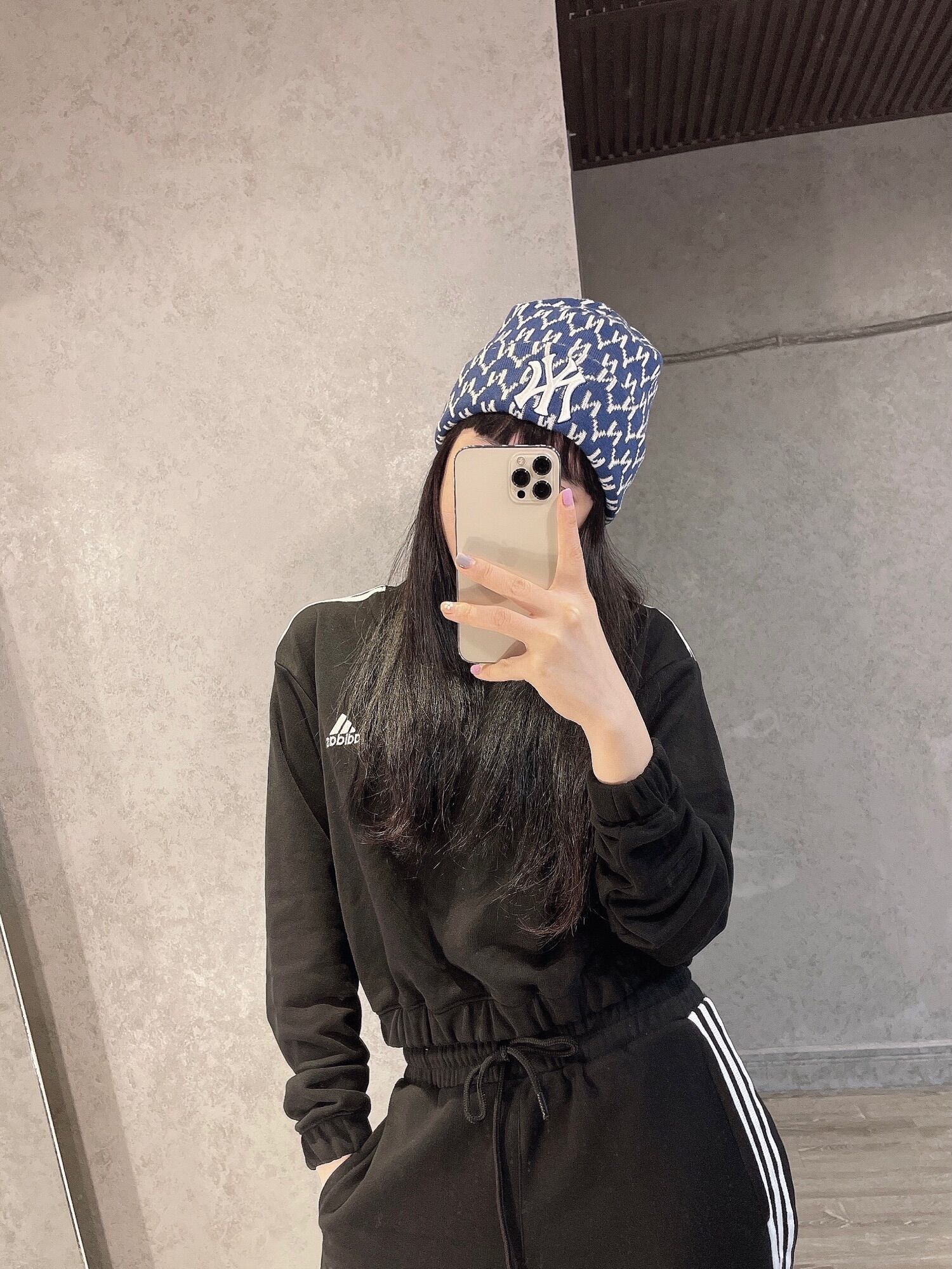 Mũ Len MLB hoạ tiết monogram dư sịn logo siêu nét