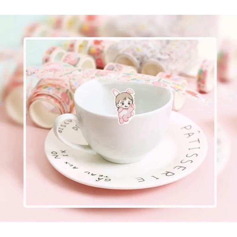 Set 8 sticker washi hình đễ thương
