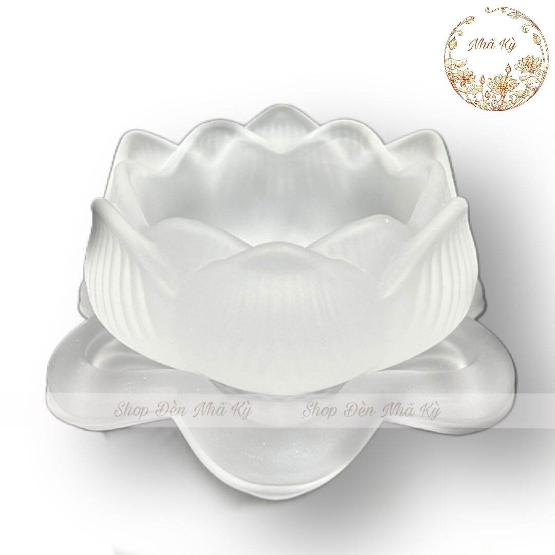 Đế Nến Hoa Sen Thủy Tinh Lưu Ly Chân Nến Bàn Thờ Đựng Nến Tealight