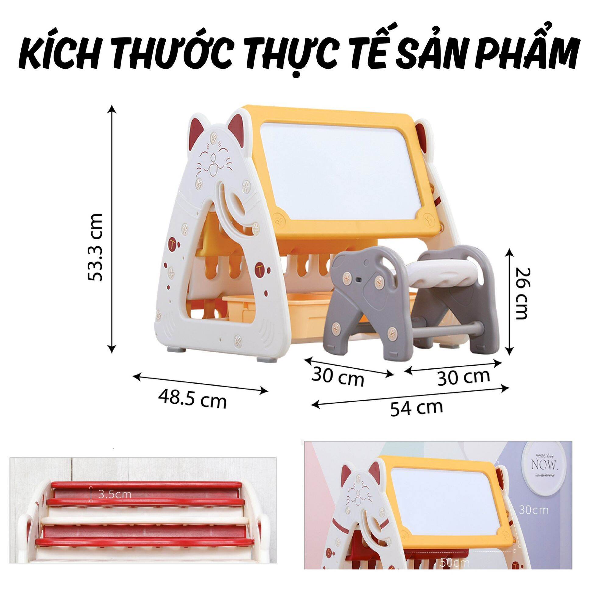BẢNG VẼ KỆ SÁCH BÀN HỌC HOLLA 3IN1