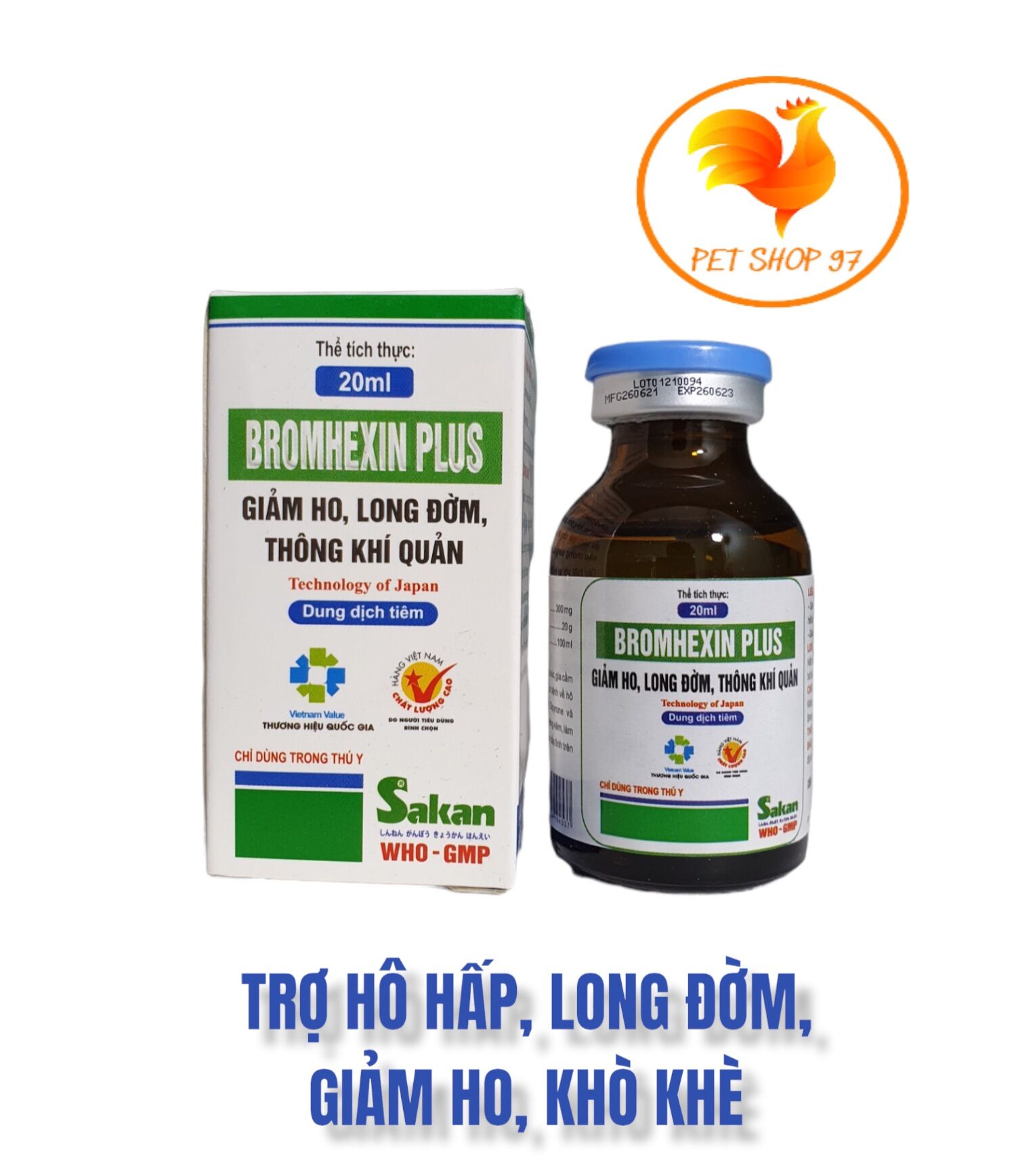 Bromhexin plus chai 20ml giảm ho, long đờm, thông khí quản