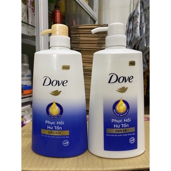 Dầu Gội , Dầu Xả Dove Phục Hồi Hư Tổn 640g và 610g