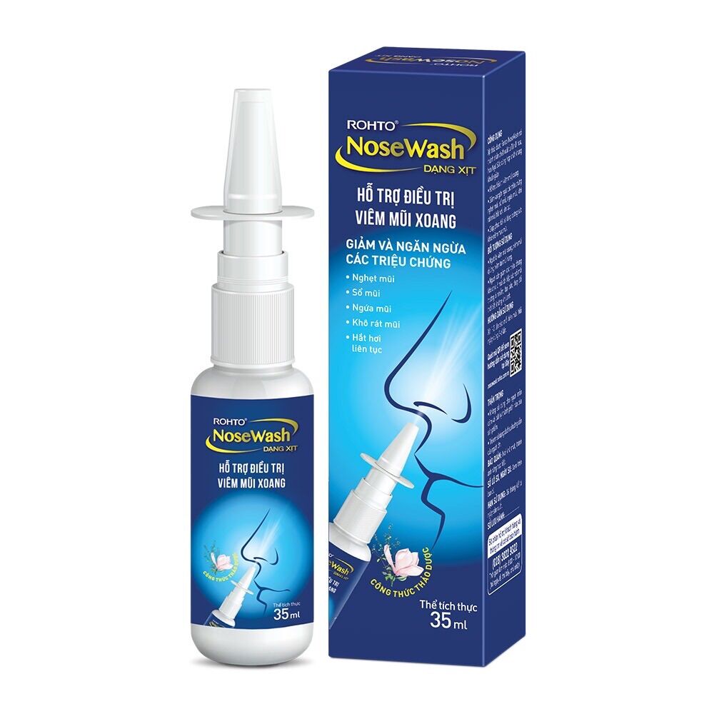 Sản phẩm hỗ trợ điều trị viêm mũi xoang Rohto NoseWash Spray 35ml