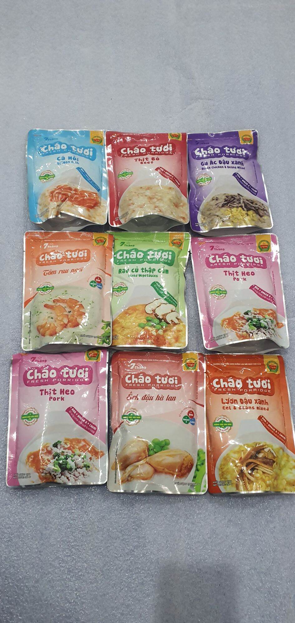 cháo tươi cây thi đủ vị cho bé từ 7thang- túi 260gr
