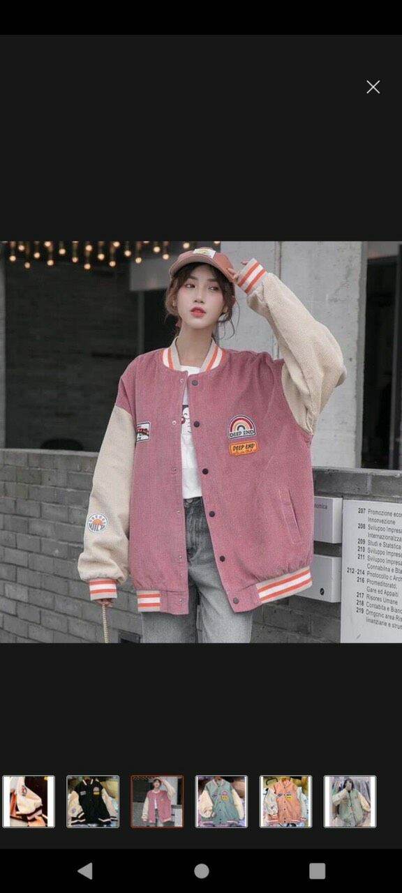 Áo Bomber nhung tăm cầu vồng siêu xinh