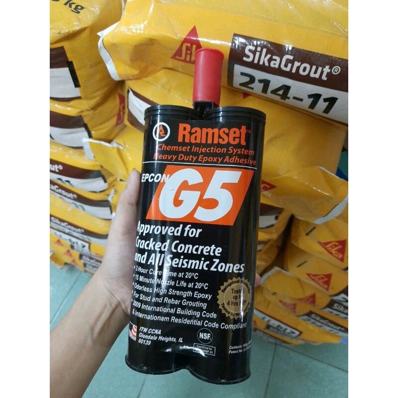 Keo câý thép ramset g5 . g5 pro. sung keo.