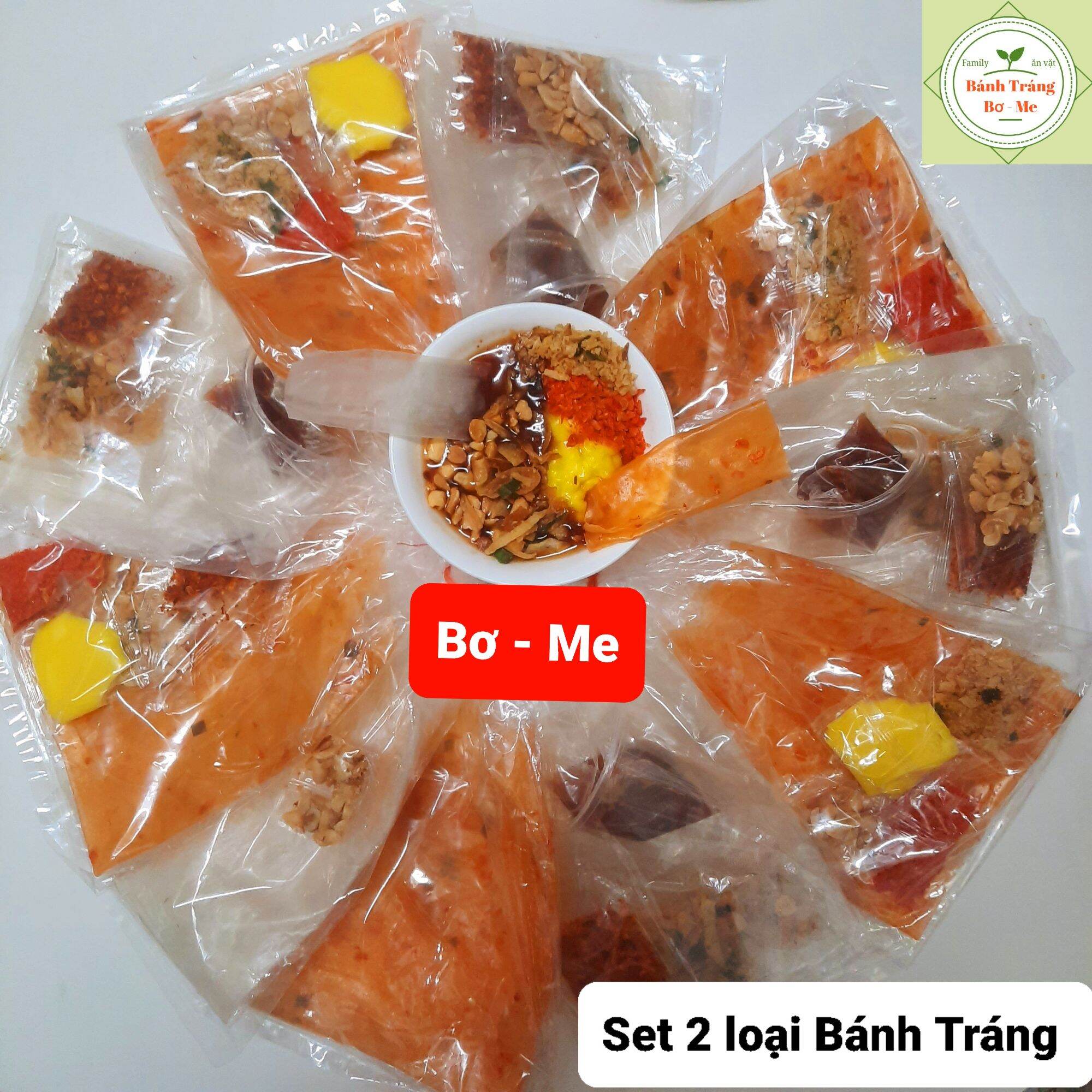 Set 2 loại bánh tráng bơ - me -