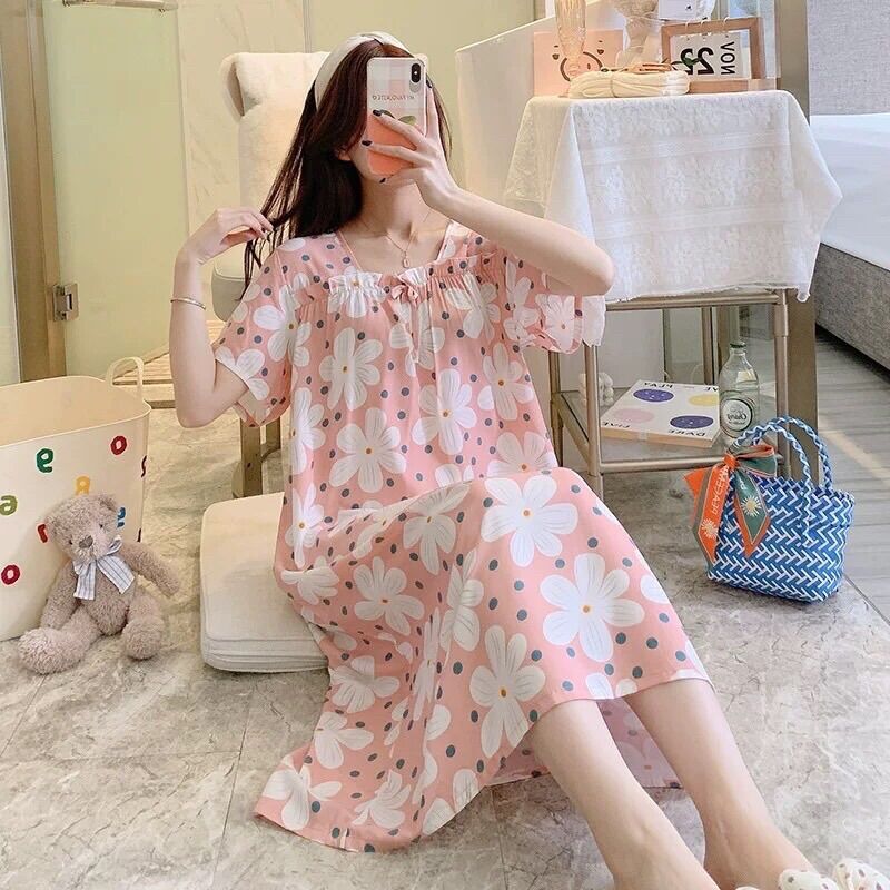 (Mới) Váy mặc nhà, váy bầu lanh lụa cực nhẹ mát, mềm mịn