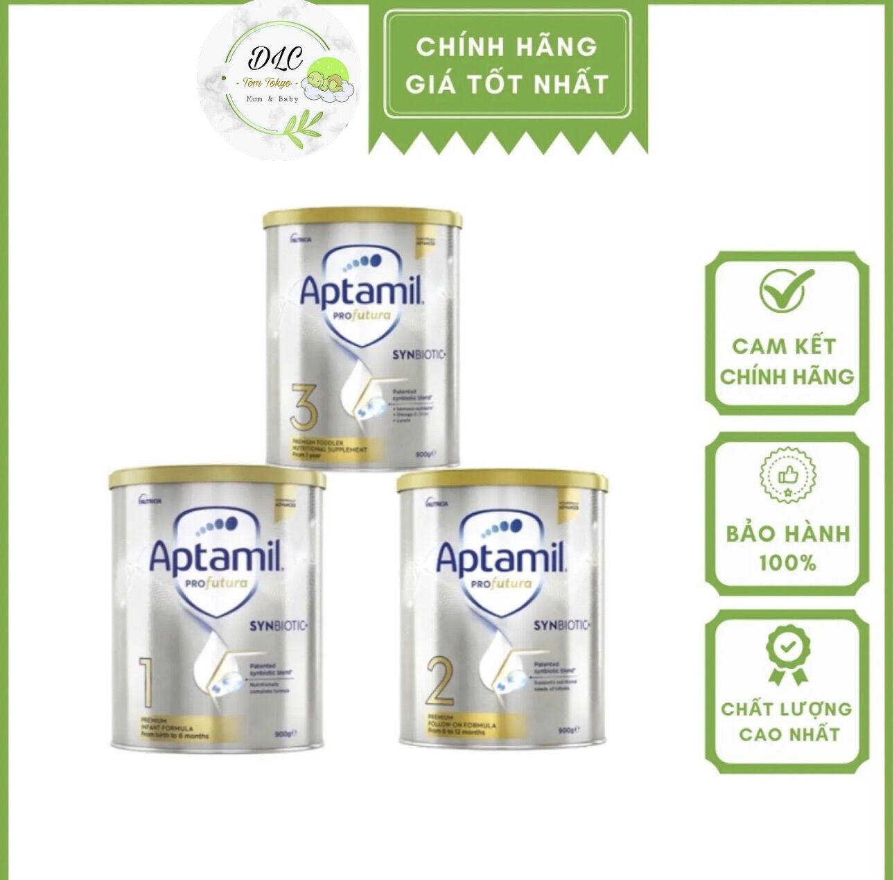 Sữa Aptamilk Úc đủ số lon 900gram