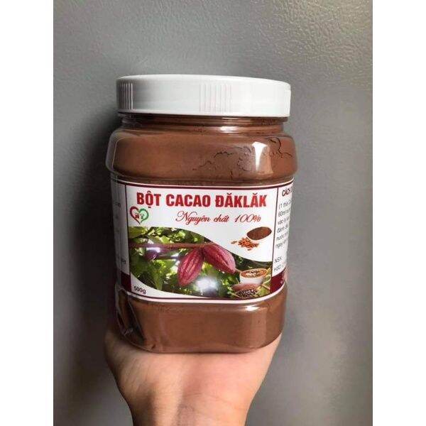 Hộp 500gram  Bột cacao Đăk Lăk nguyên chất 100%