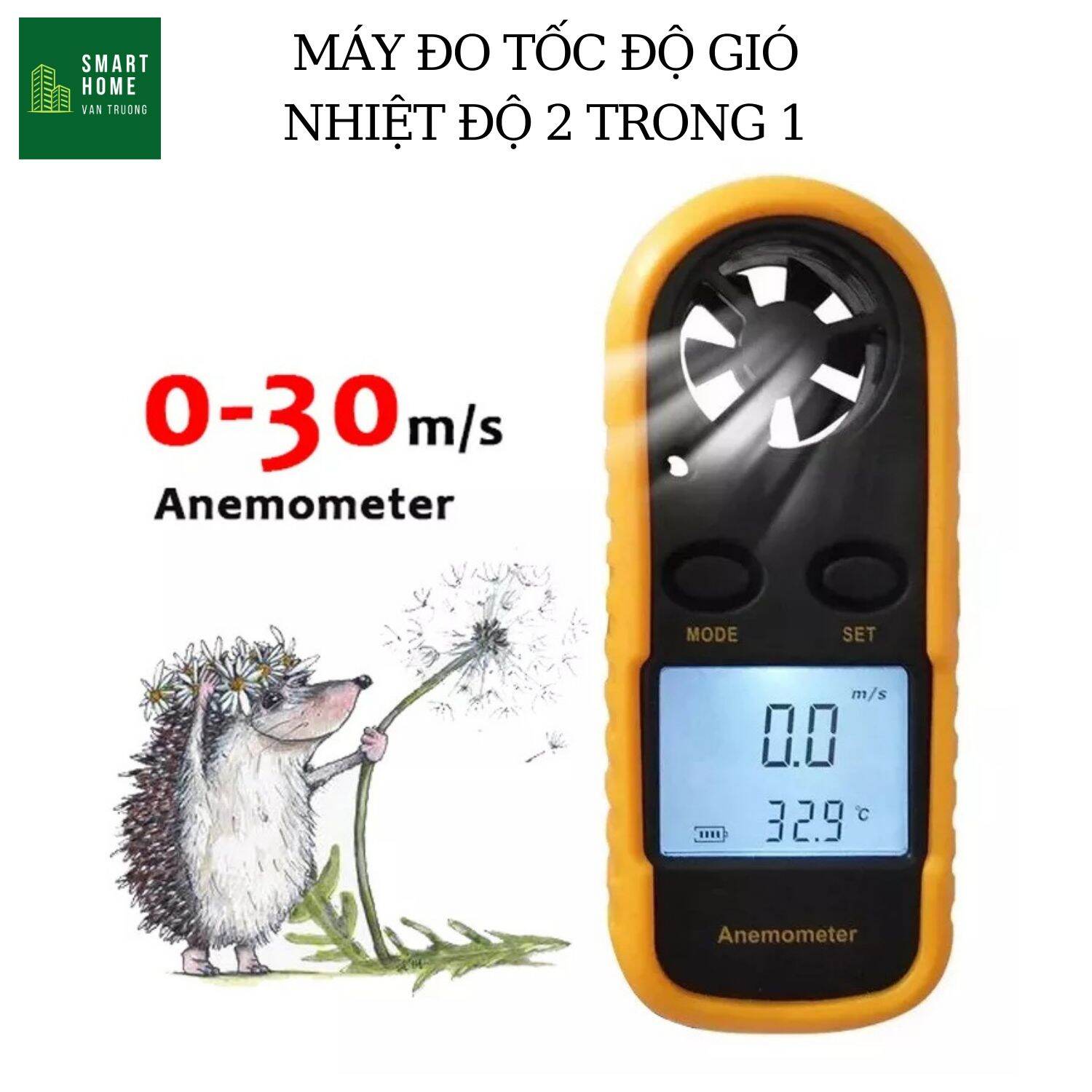 Máy đo tốc độ gió kỹ thuật số màn hình lcd gm816