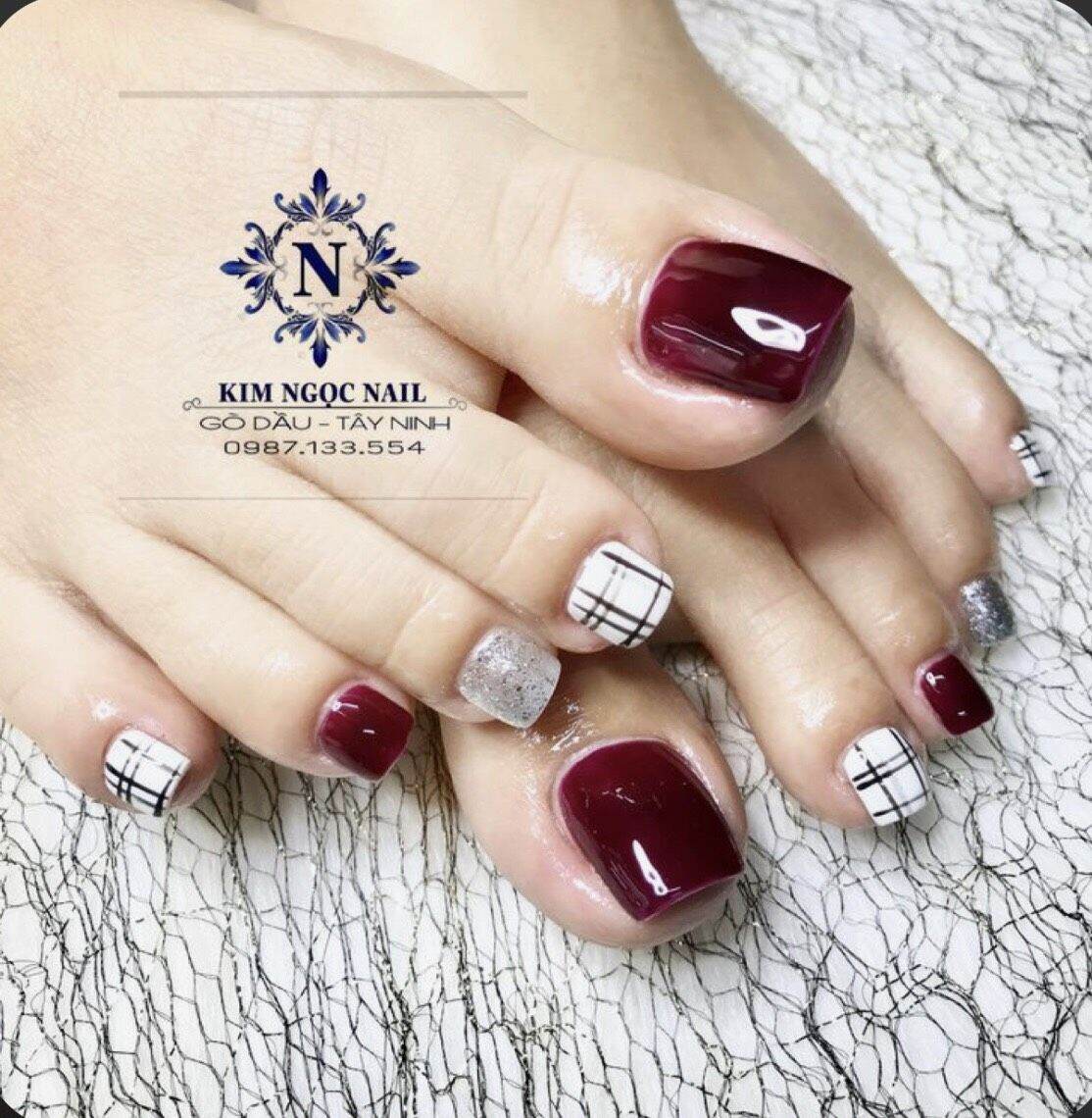A282 Bộ 24 móng úp chân thiết kế sẵn/ móng chân giả giá rẻ/ nailbox