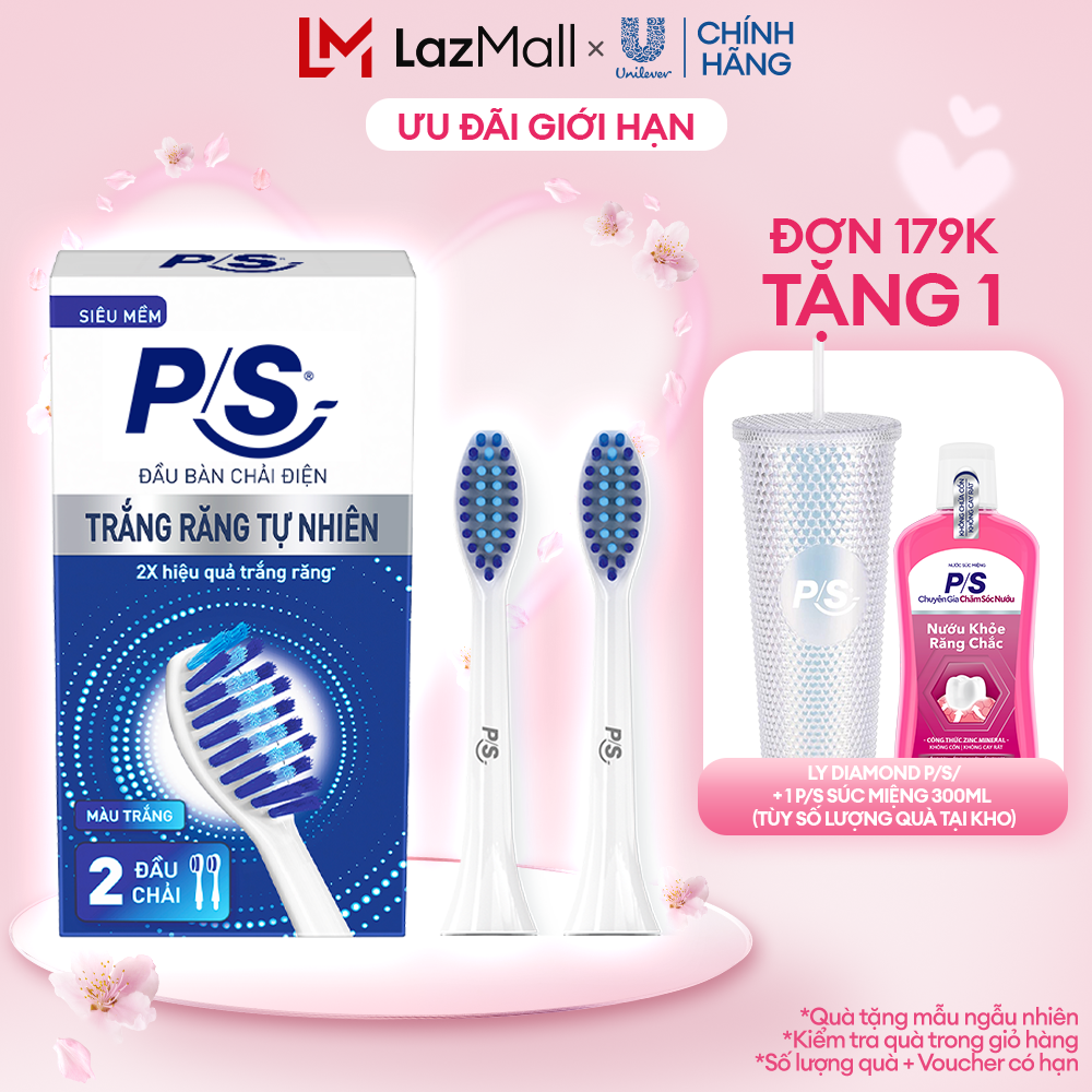 Bộ 2 đầu bàn chải điện P/S S100 Pro - Trắng Răng Tự Nhiên