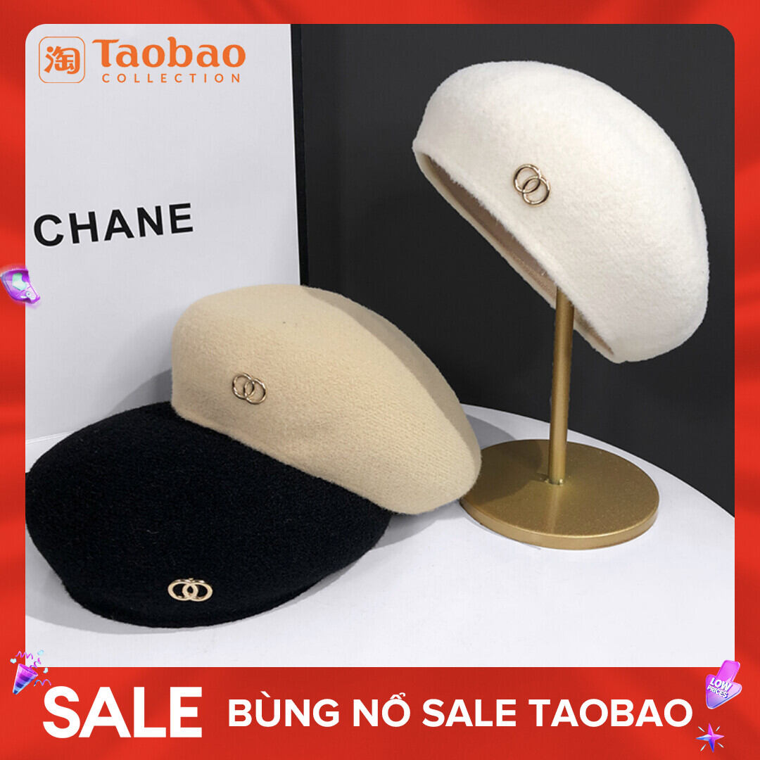 Mũ bê rê dệt kim lông cừu mũ họa sĩ nhỏ mặt tôn dáng kiểu anh thu đông cho nữ mũ bí ngô nồi thời trang phong cách hàn quốc nổi tiếng trên mạng