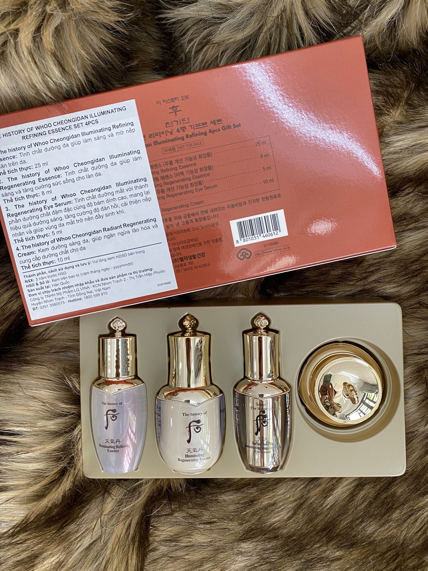 Bộ set tái sinh da siêu hót whoo radiant 4 món