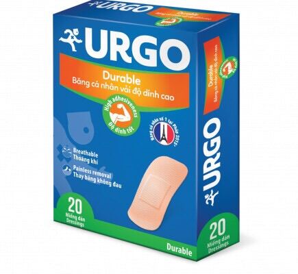 Băng cá nhân Urgo Durable nền vải, có độ dính cao