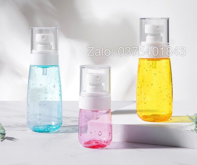 Chai xịt phun sương chiết mỹ phẩm nhiều màu dáng bầu tròn
