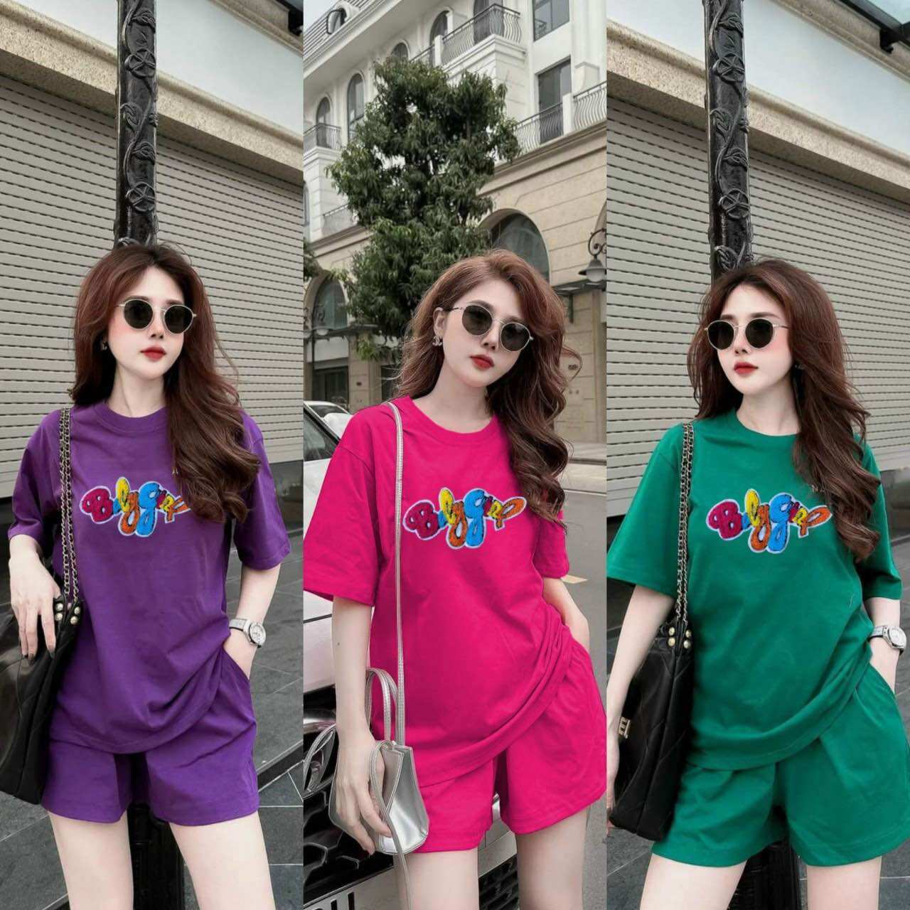 SÉT BỘ SHORT COTTON THÊU LO GO