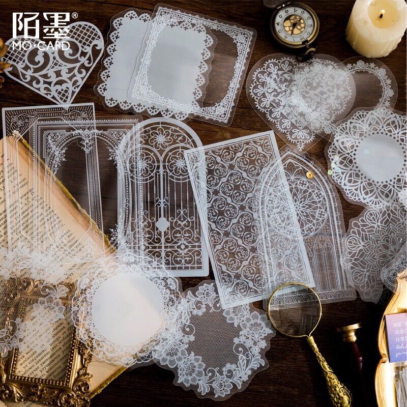 Sticker ren PE trong suốt trang trí bo góc ảnh idol card trang trí collectbook