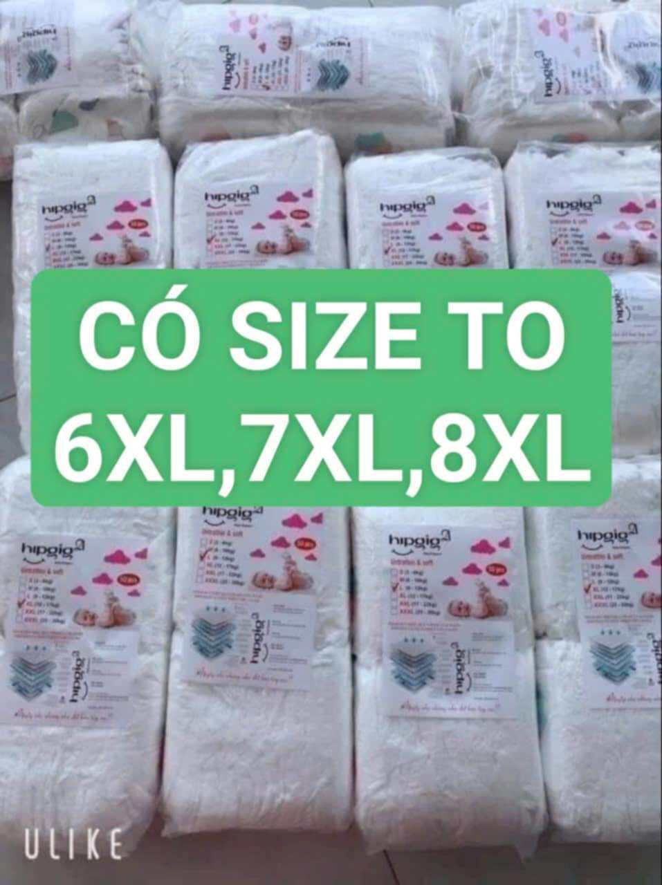 50 MIẾNG BỈM QUẦN HIPGIG LOẠI 1 BO MÔNG SIZE 5XL,6XL,7XL,8XL